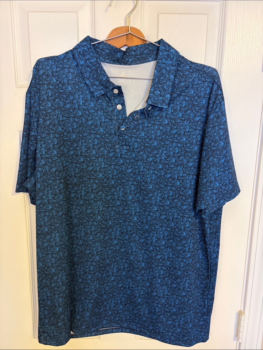 Men's Blue Paisley Polo Shirt